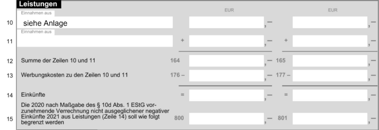 Declare your staking taxes under Leistungen